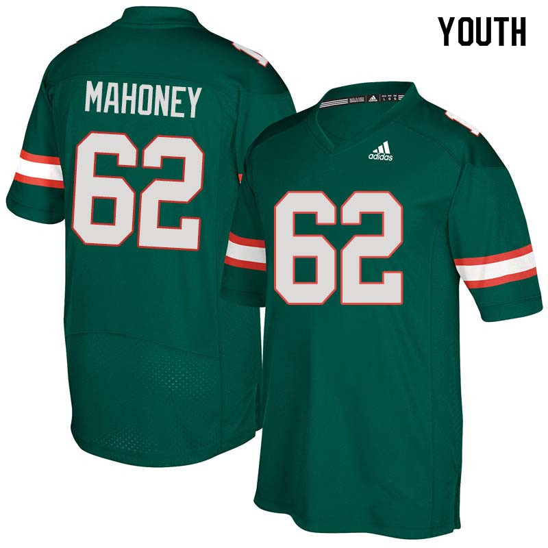Youth Miami Hurricanes #62 Hayden Mahoney College Football Jerseys Sale-Green - Click Image to Close